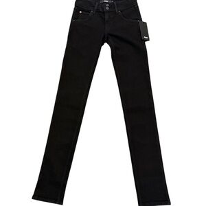 Hudson Collin Women’s Mid Rise Skinny Black Denim Jeans 23 NWT
